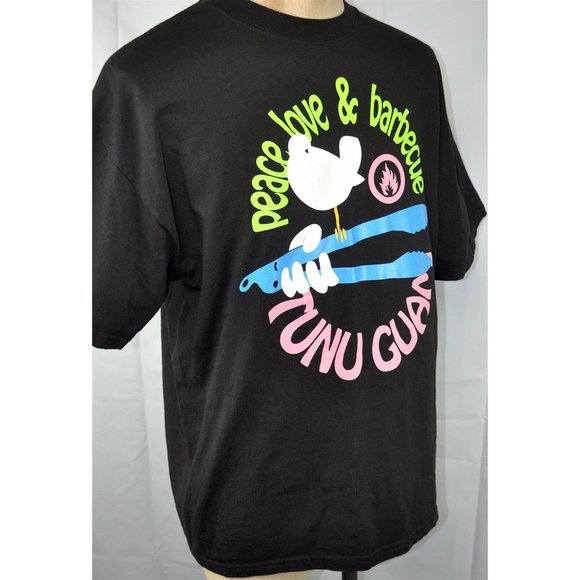 Tunu Guam BBQ Peace Love and Barbecue T-Shirt XL Mens Retired Woodstock Chamorro - Picture 5 of 7